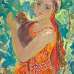 Девочка с котенком. 